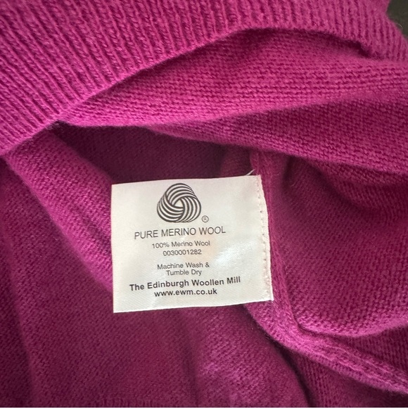 Isle Pink Merino Wool Sweater Size Large Crew Neck Long Sleeve Edinburgh - Picture 4 of 5